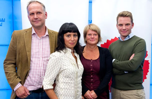 Jonas Sjöstedt, Rossana Dinamarca, Ulla Andersson och Hans Linde kandiderar till partiledarposten för Vänsterpartiet.