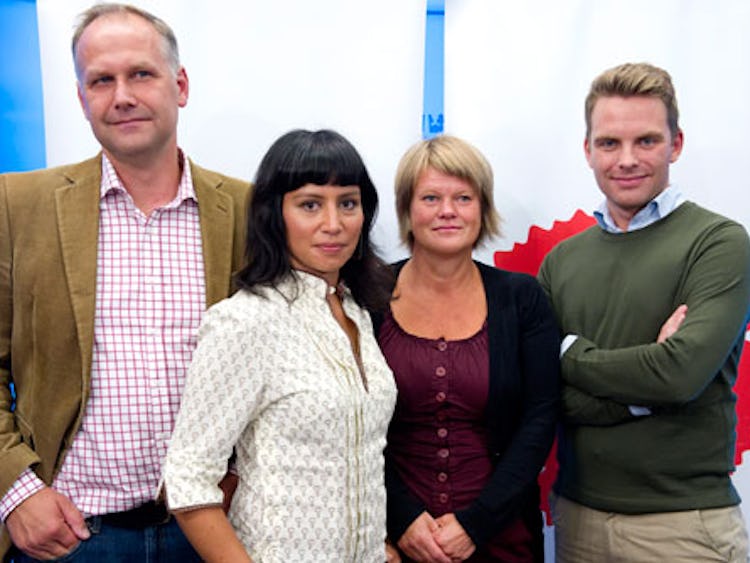 Jonas Sjöstedt, Rossana Dinamarca, Ulla Andersson och Hans Linde kandiderar till partiledarposten för Vänsterpartiet.