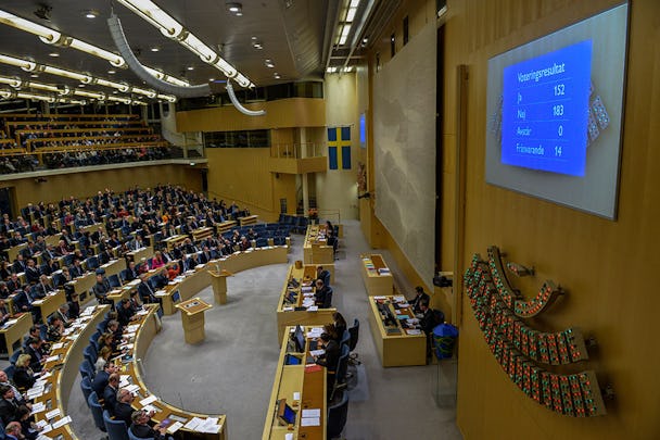 Regeringens budget föll i riksdagen då Sverigedemokraterna röstade på alliansens budgetförslag. Foto: Henrik Montgomery