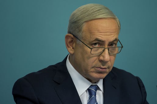 Israeli Prime Minister Benjamin Netanyahu  speaks during a press conference at his office in Jerusalem, Israel, Thursday, Oct. 8, 2015. Netanyahu sought to calm Israelis Thursday as a wave of Palestinian stabbing attacks spread deeper into Israel and clashes erupted across the West Bank, vowing to combat the growing violence without alienating international allies. (AP Photo/Tsafrir Abayov)