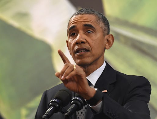 In this Nov. 18, 2015, photo, President Barack Obama speaks during a news conference in Manila, Philippines. If truth is the first casualty of war, it can also take a beating in a time of terrorism. A week of raging debate over Syrian refugees and Islamic State violence has scattered misinformation everywhere. Obamaís mocking of Republicans worried about terrorists slipping into the U.S. with authentic refugees masks concerns that were expressed by his own administration about that very potential before the Paris attacks. (AP Photo/Susan Walsh)