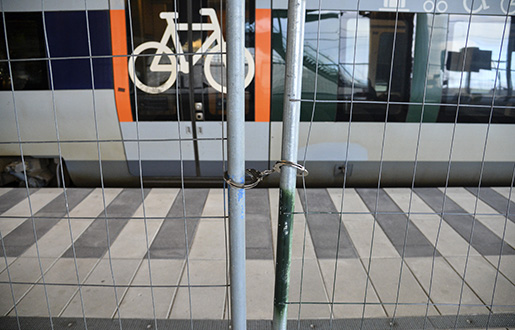Staket vid Hyllie station i Malmö.  Foto: Johan Nilsson / TT 