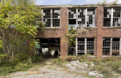 I Youngstown står gamla industribyggnader och förfaller i stans utkanter. Foto: Jonas Cullberg. Klicka på bilden för att se den större.