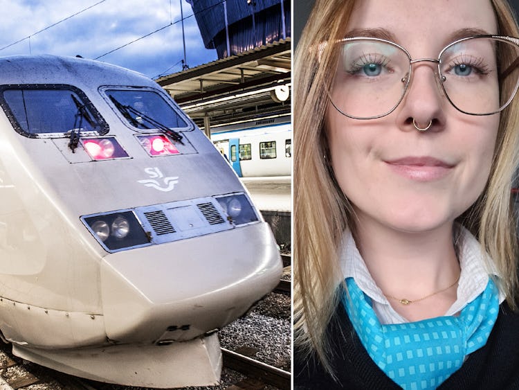 SJ-tåg och skyddsombud Mimmi Lundkvist.