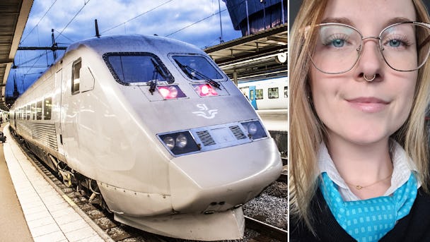 SJ-tåg och skyddsombud Mimmi Lundkvist.