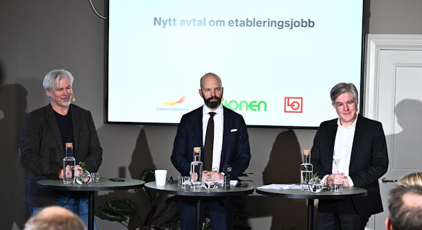 LO Svenskt Näringsliv Unionen på pressträff