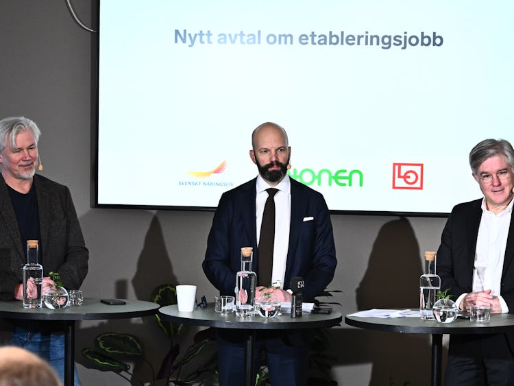 LO Svenskt Näringsliv Unionen på pressträff