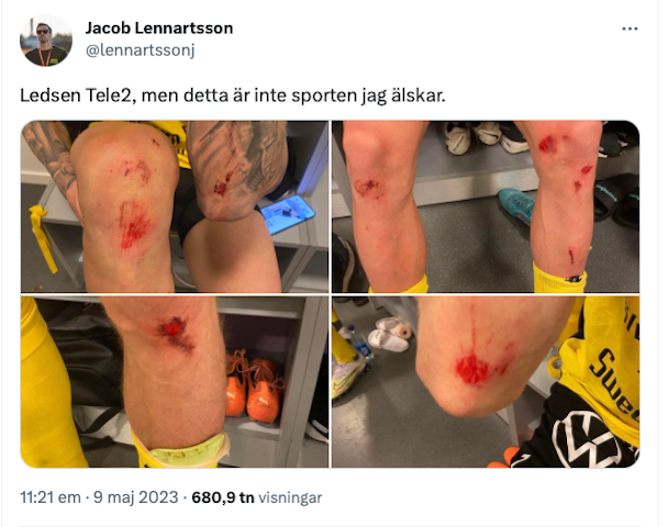Jacob Lennartssons tweet efter matchen mot Hammarby.