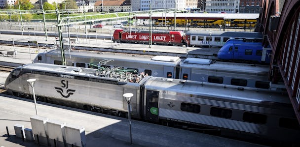Pågatågen vid tågperrong i Malmö