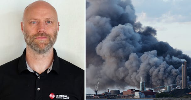 En kraftig brand härjar Rönnskärsverken i Skelleftehamn.
