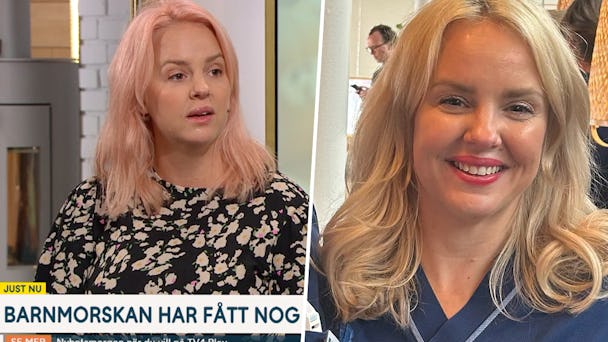 Skärmavbild Hannah Dahlbäck i TV4:s nyhetsmorgon samt nytt foto på Hannah Dahlbäck