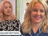 Skärmavbild Hannah Dahlbäck i TV4:s nyhetsmorgon samt nytt foto på Hannah Dahlbäck
