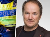 Genrebild på polis och Uppsalas kommunalråd Tobias Smedberg (V).