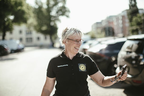 Annika Gellin, parkeringsvakt i Uppsala