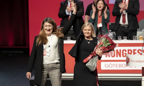 LO:s ordförande Susanna Gideonsson och Magdalena Andersson (S).