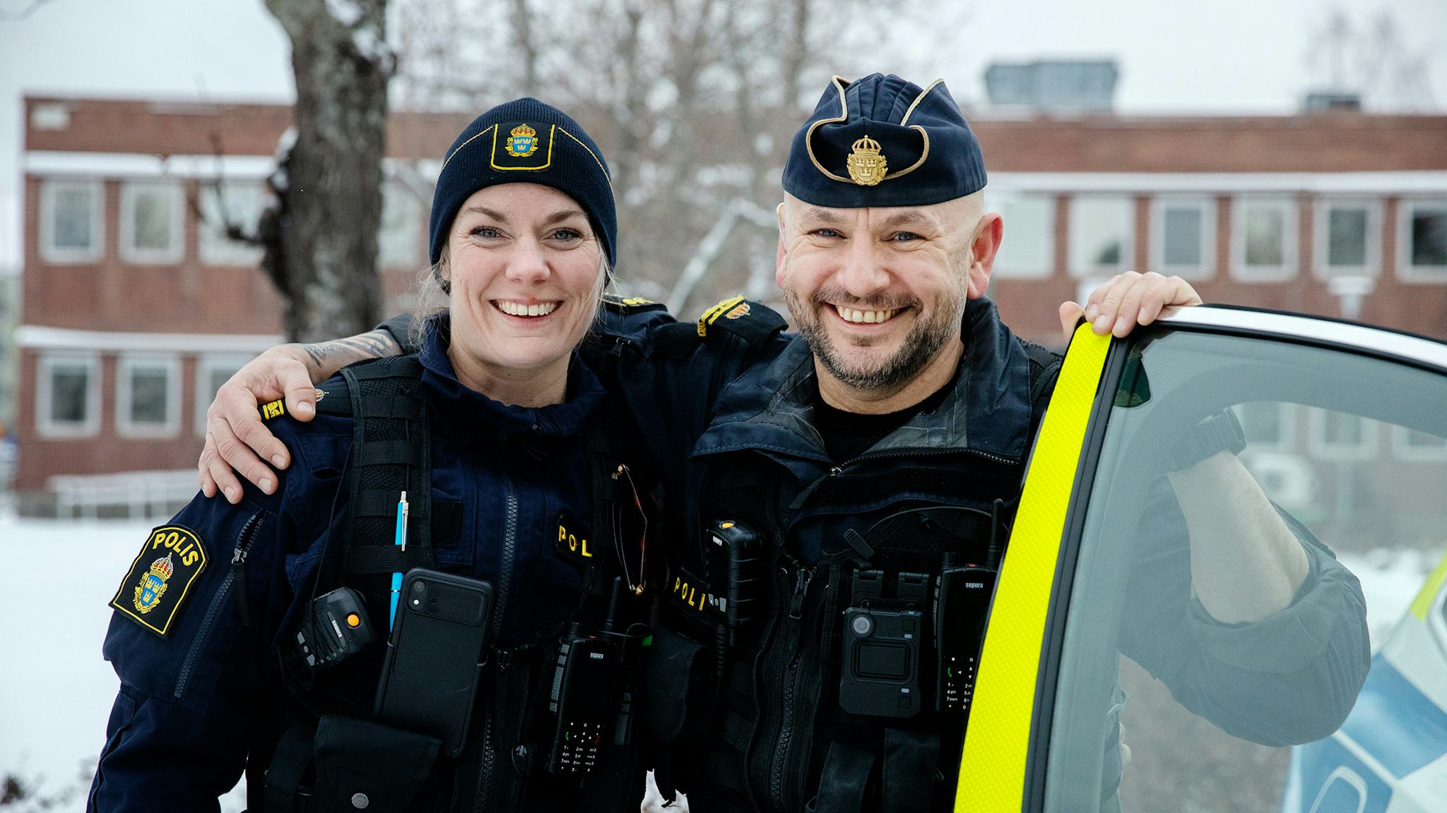 Poliserna Rebecca Augustin och Joachim Björk.