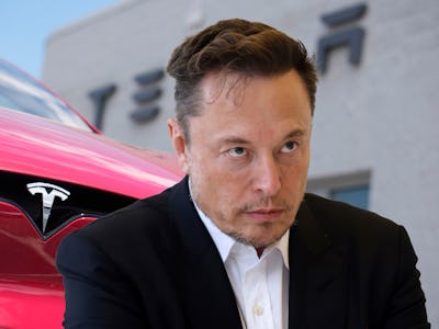 Elon Musk i en kollagebild med en Tesla.
