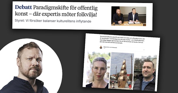 Faximiler från Norrtelje Tidning om offentlig konst.