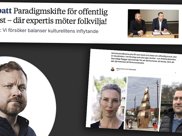 Faximiler från Norrtelje Tidning om offentlig konst.