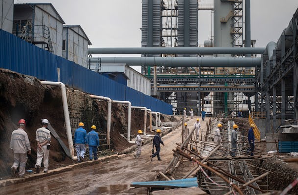 Nickelfabrik i Indonesien.