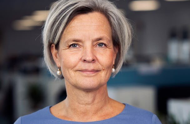 Karin Svensson, hr-chef på MKB i Malmö i halvfigur. Blå tröja.