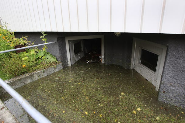 Bild på översvämmad källare i Gävle 2021.