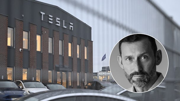 Stefan Koskinen, arbetsgivarpolitisk chef på Almega, anser att Fastighets agerar oansvarigt i Tesla-konflikten.
