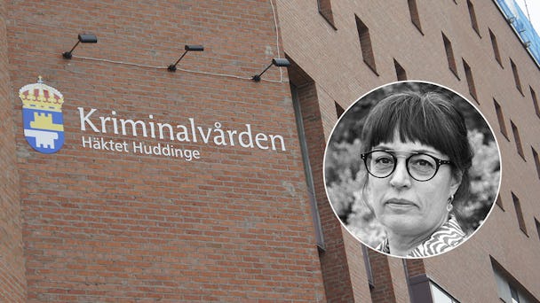 Bild på häktet i Huddinge och porträtt av Kriminalvårdens HR-chef