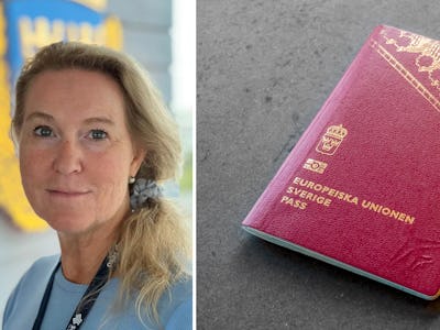 Delad bild. Vänster: Karna TIllheden. Höger: Ett pass.