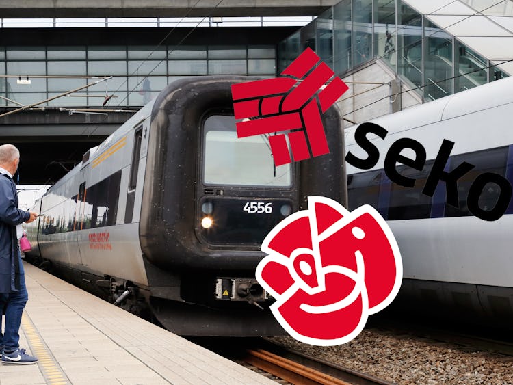 bild på öresundståg och loggor från S och Seko
