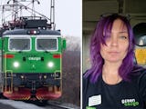 Green Cargo och lokföraren Marina Nilsson.
