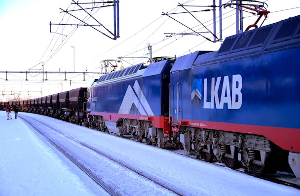 LKAB-tåg i Kiruna.