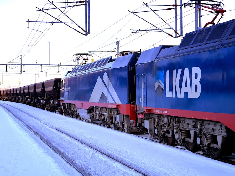 LKAB-tåg i Kiruna.