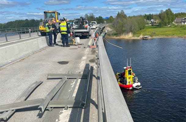Bild från Svevias utredning av dödsolyckan på Bergsviksbron i Piteå.