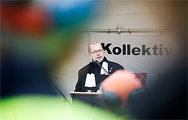 Johan Lindholm, Byggettans ordförande på Kollektivavtalens dag 17 mars 2009.