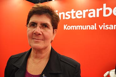 Ylva Thörn, Kommunals ordförande på S-kongressen 2009.