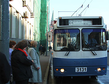 Busspassagerare i Moskva.