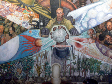 Man at the crossroads, muralmålning av Diego Rivera.