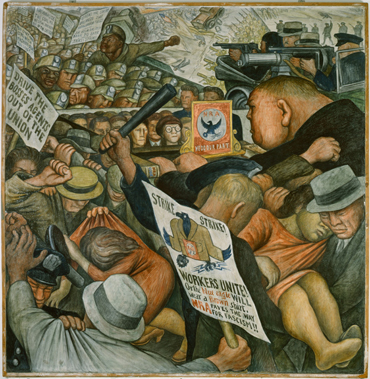 The New deal, mural av Diego Rivera.