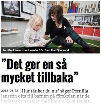 Pernilla Jansson, barnskötare.
