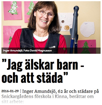 Inger Amundsjö, städare.