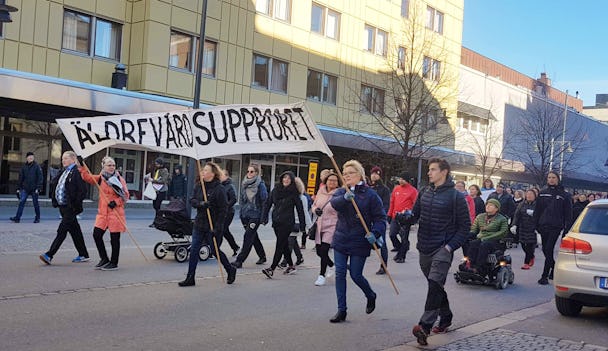 Äldrevårdsupproret demonstrerade i Luleå.