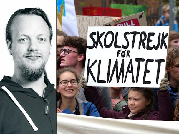 Oscar Karlsson, Kommunal, och Greta Thunberg.