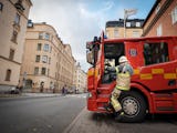 Brandman i Stockholm.