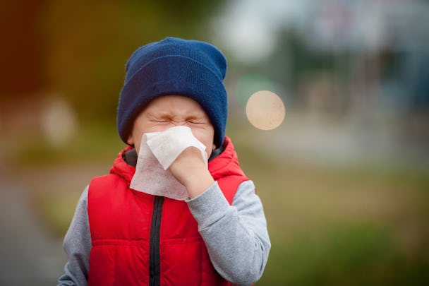 Barn med förkylningssymtom.
