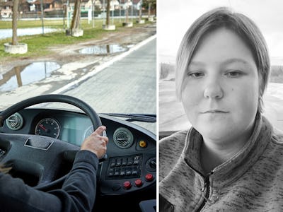 Sofia Brännare i Malå är på väg att avsluta sin utbildning till bussförare.