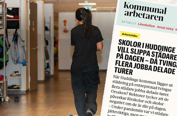 59 anställda vid Östra gymnasiet i Huddinge är upprörda över kommunens nya städavtal.