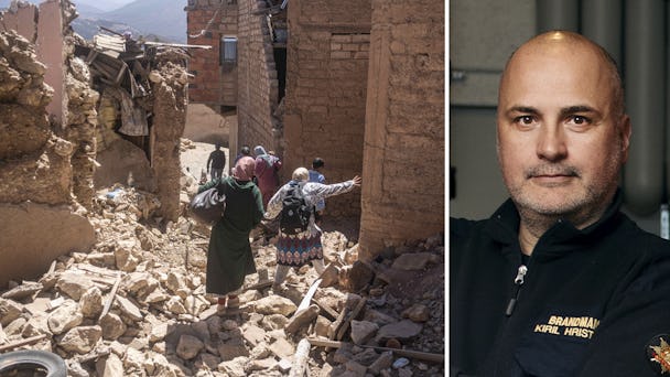 Brandmannen Kirill Hristov är på plats i Marrakech för att söka efter överlevande efter helgens jordbävning.