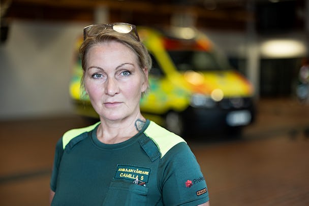 Camilla Sorbey, ambulanssjukvårdare.
