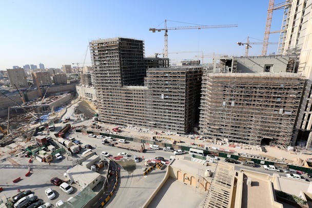 Ett stort bygge i Qatar.